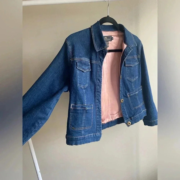 Vintage British Khaki silk lined denim jacket - Picture 2 of 10